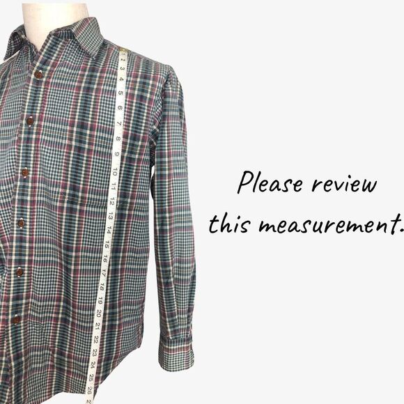 L.L. Bean Shirt S Reg Tartan Plaid Button Up Long Sleeve Cotton Polyester - Picture 9 of 12